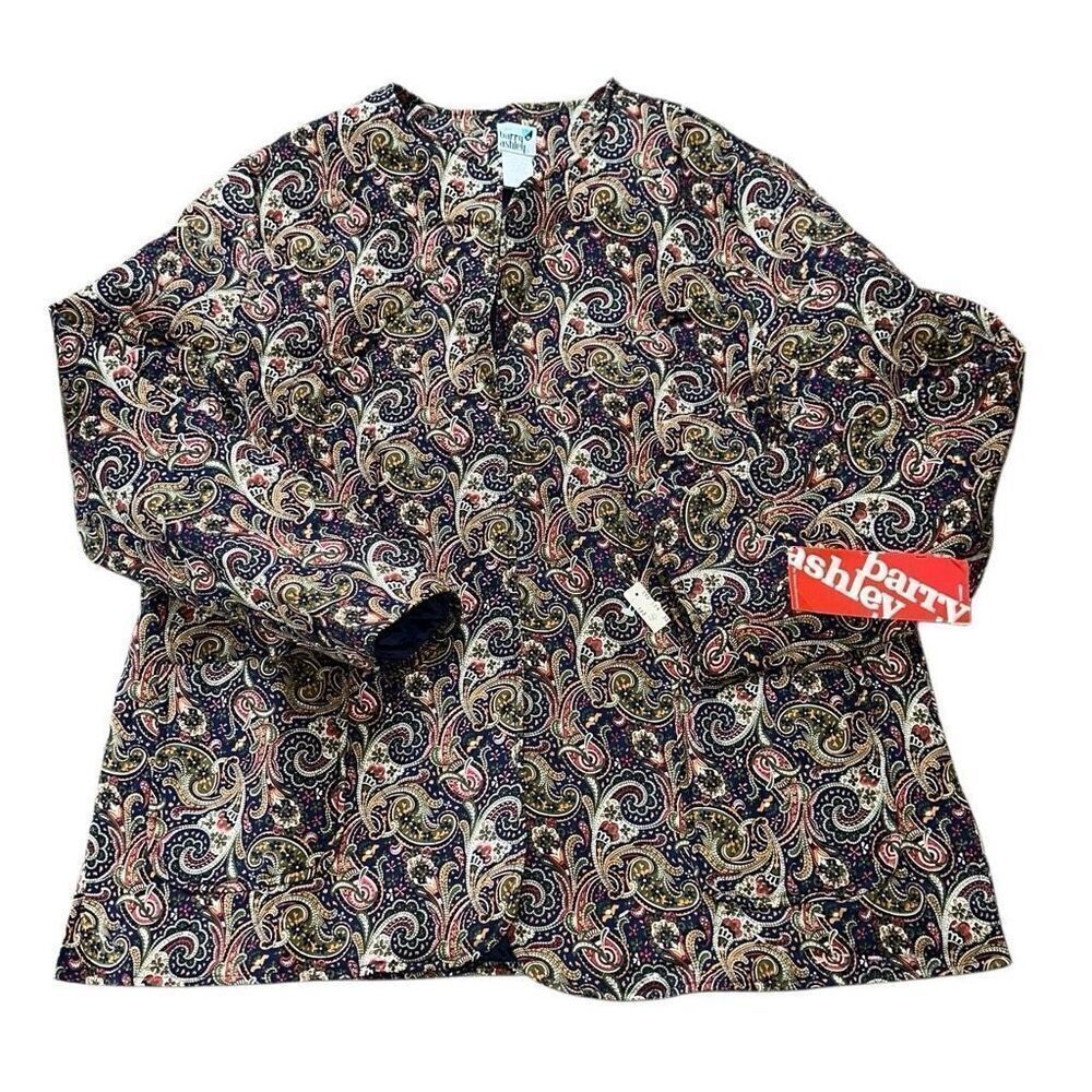 NWT VTG Barry Ashley Paisley Quilted Jacket sz 40 colorful unique blazer coat